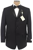 Review Ralph Lauren  / Ralph Lauren Mens Single Breasted 3 Button Solid Black Wool Tuxedo - Size 40R