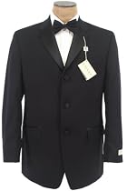 Ralph Lauren Mens Single Breasted 3 Button Solid Black Wool Tuxedo - Size 38R