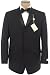 Ralph Lauren Mens Single Breasted 3 Button Solid Black Wool Tuxedo - Size 38R