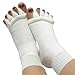 Flesser Yoga Sports GYM Five Toe Separator Socks Alignment Pain Health Massage Socks (White) 28x8cm