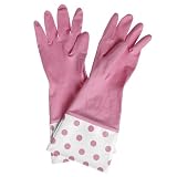 Polka Dot Washing Up Gloves : Pink
