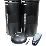 900MHz Black Wireless Speakers With Remote By Audio Unlimited