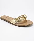 City Classified Dina-S Embellished Thong Sandal GOLD