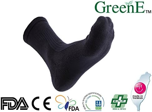 GreenE Function Socks Diabetic Medical Breathable Athletic Color Black Size L 15X22