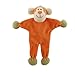 Simply Fido Oscar 9-Inch Orange Monkey Stuffless Crinkle Paper Dog Toy