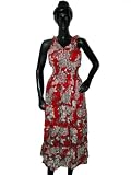 Long Sundress-newage Red Printed Indian Cotton Designer Sundress Boho Strap Dress S-xl Free Shipping