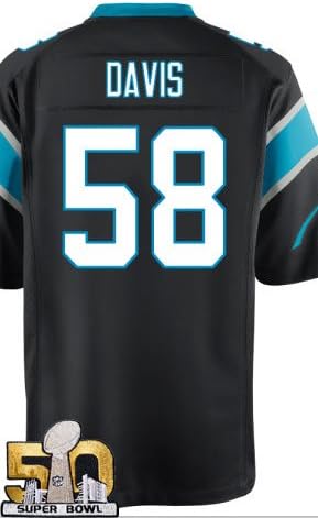 58 Thomas Davis Jersey 2016 Super Bowl 50 Mens Jerseys Black Size L(44)