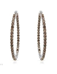 CleverEves 5.5.ctw Color C1-C2 Diamonds Sterling Silver Earrings