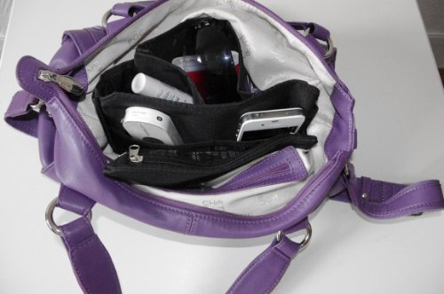 Petite trousse organiseur de sac, pochette/sac de rangement intérieur pour sac à main couleur Noir