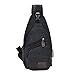 Daosen Sports Unbalance Backpack Sling Bag for Men Canvas Chest Pack/Hiking Bag Black