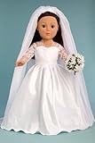 american princess dresses for girls-Princess Kate Royal Wedding Dress with Ivory Satin Shoes and Tule Vail; fits 18 inch American Girl dolls