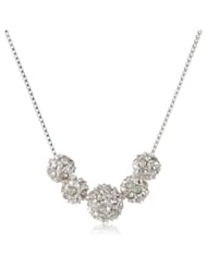 Anne Klein "All that Glitters" Silver-Tone and Crystal Fireball Frontal Necklace, 18.5"