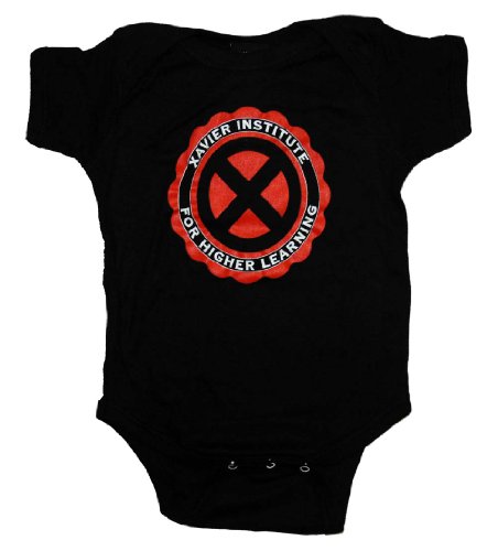  X-Men Xavier Institute Logo Uniform Marvel Comics Baby Creeper Romper Snapsuit
