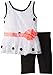 Little Lass Baby Girls' Daisy-Embroidered Top and Solid Legging Skimmer Set