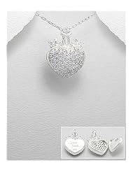 Heart Locket pendant Necklace In 92.5 Sterling Silver