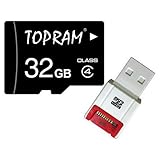 TOPRAM 32GB 32G Class 4 C4 microSD microSDHC SDHC Card with SD Adapter and  ....