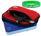 Neoprene Sleeve (Spicy Red) Case for Seagate FreeAgent Go for Mac 320 GB FireWire 800, FireWire 400 & USB 2.0 Drive ST903203FJA105-RK
