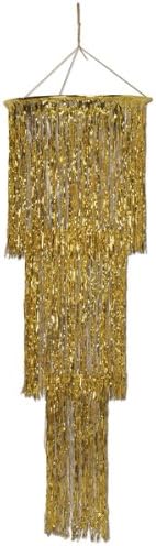 Beistle 4' 3-Tier Shimmer Chandelier, Gold (57510-GD)