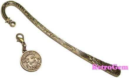 Zodiac Horoscope Metal Bookmark - Bronze Color (Gemini)