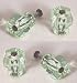 LOT of 4 Coke Bottle Green Crystal Knob Pulls with OIL RUBBED BRONZE with Flush-Fit Screws - Our Original Premium Depression type Crystal Glass Cabinet Knobs NOW with FLUSH FIT CONNECTORS, a 3rd Generation 1920 Depression Replica.