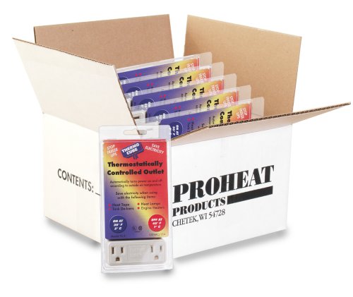 Box of 6 - Preset Thermostat Dual Outlet Model TC-3 automatically turns ON at 35 deg F (2 deg C) and OFF at 45 deg F (7 deg C)