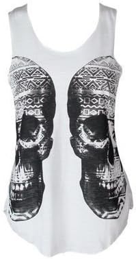 vip Women's Double Aztec Skull Vest Top
