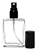 Riverrun Perfume Atomizer, Flat Glass Bottle, Black Fine Mist Sprayer 15ml ~ 1/2 oz