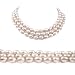 AugustinaJewelry Triple Strand 16-18 Inches 8-9mm White Oval Shape Freshwater Cultured Pearl Necklace