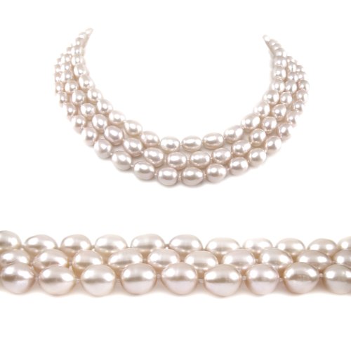 AugustinaJewelry Triple Strand 16-18 Pearl Necklace