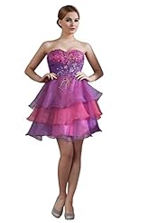 Sweetheart Organza Tiered Empire   Waistline Homecoming Dress 