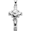14K White Gold Crucifix Pendant - 29.00x16.50mm