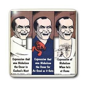 Londons Times Funny Panel Hollywood Cartoons - The Emotional Range Of Jack Nicholson - Light Switch Covers - double toggle switch