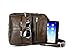 Goson Men PU Leather Satchel iPad Messenger Bag Shoulder Organizer Bundle with Aviator Sunglasses Brow