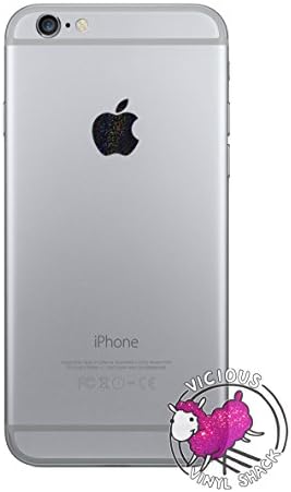 Black Sparkles Color Changer for Apple iPhone 6 Logo Vinyl Sticker Decal Glitter Shiny