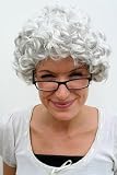 Party/Fancy Dress/Halloween Lady WIG grey curl GRANNY old spinster woman dame Grandmother PW0035-K309