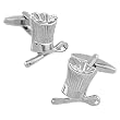 Silver Chef Cook Hat Cufflinks