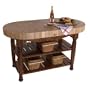 Harvest Table Kitchen Island (Eggplant) (36"H x 60"W x 30"D)
