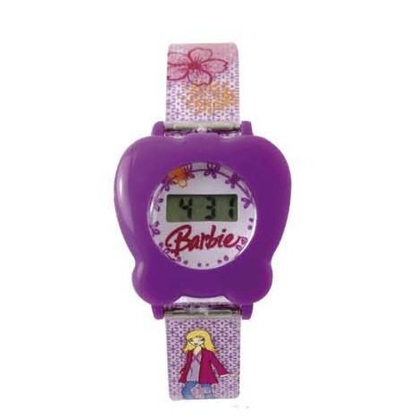 Barbie - BM-WR01 - Montre Fille - Digitale - Bracelet Violet Fleuri - Plastique