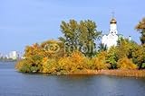 IMAGE OF Wallmonkeys Peel and Stick Wall Decals - Church on the River Dnepr in Dnepropetrovsk, Ukraine - 48