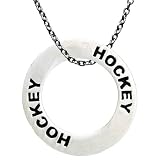 Hockey Message Ring Necklace