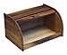 Mountain Woods Large Acacia Wooden Bamboo Bread Box | Storage Container Box with Rolltop Lid for Kitchen - 15.875