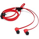 Nokia Coloud Pop In-Ear Kopfhörer mit Tangle Free Flachkabel und Integriertem Mikrofon - Rot