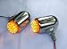 Chrome Bullet Style LED Turn Signals, front or rear, with Amber LEDs in Chrome Mini Bullet Housings