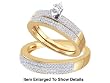 Stunning 3 Pc. Yellow Gold Genuine Micro Pave Diamond Bridal Set For Him and Her