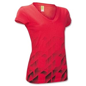 Buy adidas Ladies V-Neck T-Shirt (Red) by adidas