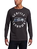 NFL Men's Seattle Seahawks Gridiron Tough III Long Sleeve Basic Tee (Charcoal Grey, X-Large)