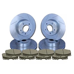 Slotted Front and Rear Brake Rotors and Pads SATURN ION 2.4L 04 05 06 07