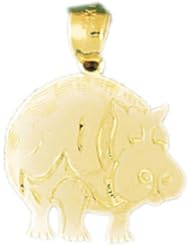 Dazzlers Solid 14k Gold Hippo Charm Pendant Available in three colors from jewelsberry (weights: 1.5 grams only)