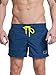 Neleus Men's Beach Shorts Swimming Trunk with Pockets,802# Navy Blue,USA S,Tag M