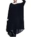 ELLAZHU Women Hi Low Long Sleeve Long Blouse Loose Dress WO52